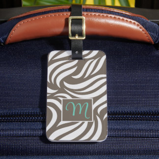 Truffle Modern Foliage & Feminine Monogram Travel Luggage Tag