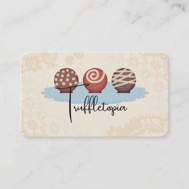 truffles chocolate candy making baking business ca business card (Front)