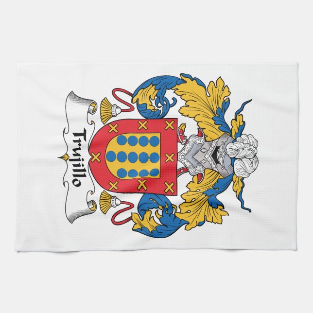 Trujillo Family Crest Tea Towel (Horizontal)