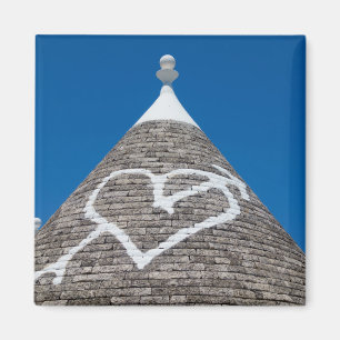 Trulli house roof with heart magnet