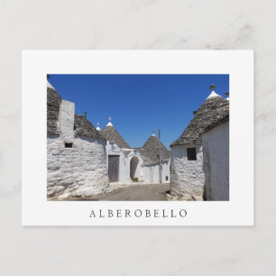 Trulli houses, Alberobello, Puglia white postcard