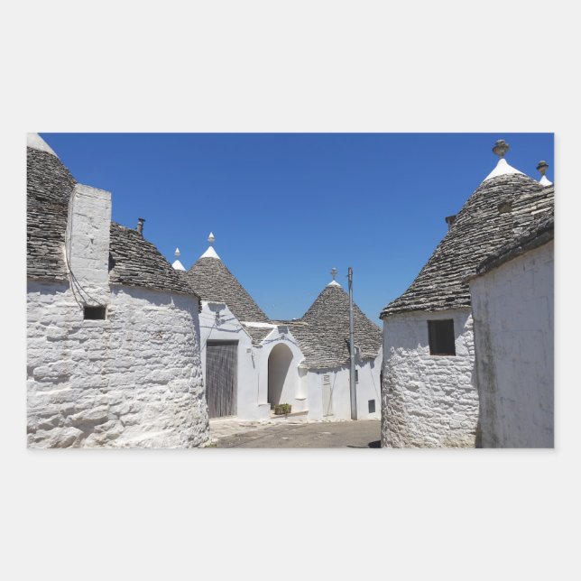 Trulli houses in Alberobello rectangular sticker (Front)