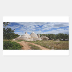 Trulli houses in Puglia/Apulia Rectangular Sticker