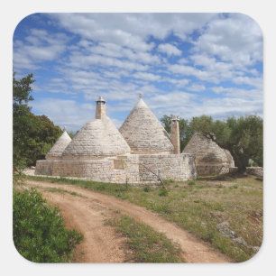 Trulli houses in Puglia/Apulia Square Sticker