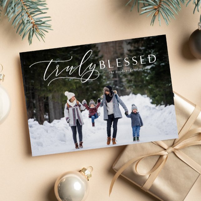Truly blessed religious Christmas photo card (Creator Uploaded)