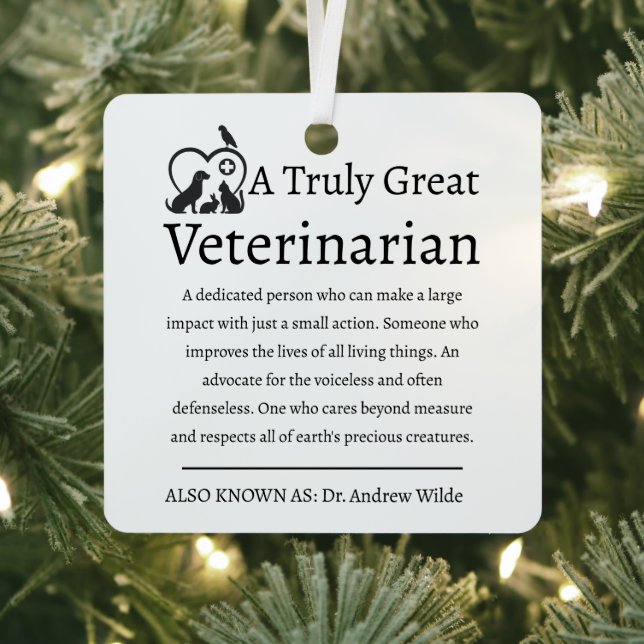 Truly Great Veterinarian Pet Lover Metal Tree Decoration (Insitu)