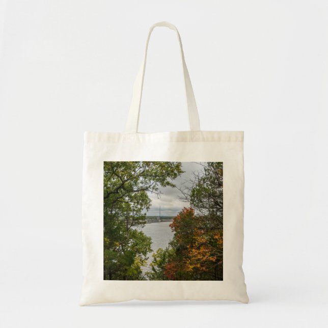 Truman Dam Autumn Framed Tote Bag (Front)