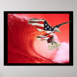 Trump2020 Red Wave with Constitution Poster