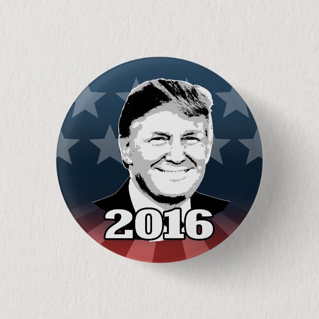 Trump 2016 3 cm round badge (Front)