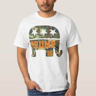 Trump 2016 Camouflage Republican Elephant T-Shirt