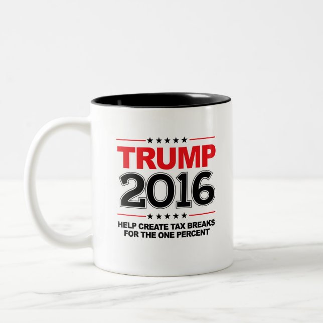 TRUMP 2016 - Create tax breaks for the one percent Two-Tone Coffee Mug (Left)