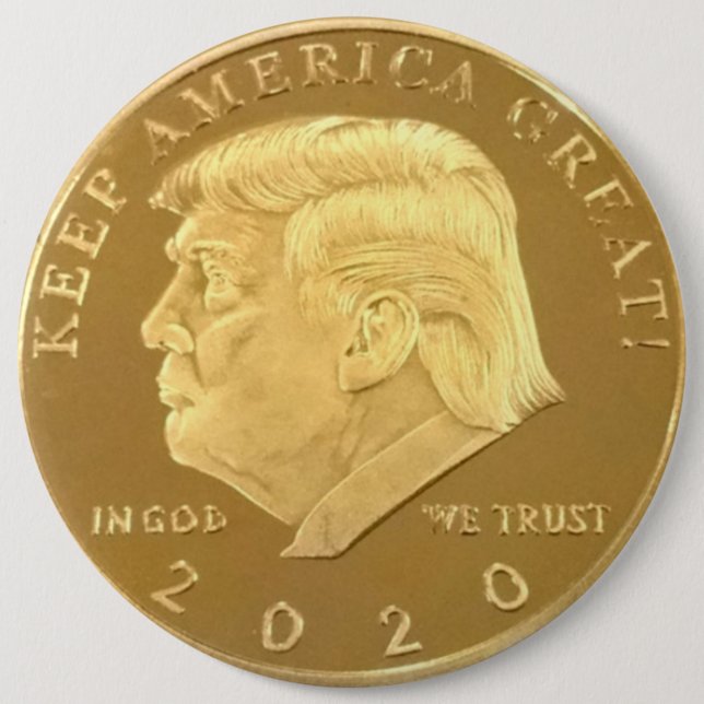 TRUMP 2020 6 CM ROUND BADGE (Front)