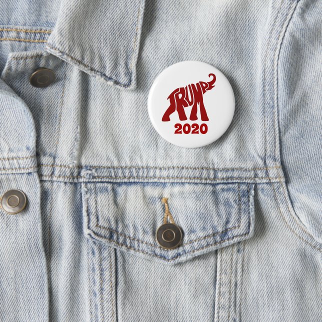 Trump 2020 6 cm round badge (In Situ)