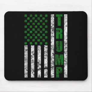 Trump 2020 American Flag Vintage St. Patricks Day Mouse Pad