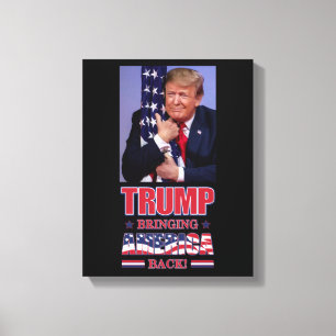 Trump 2020 Bringing America Back Canvas Print