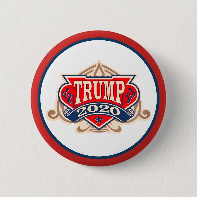 Trump 2020 (Casino chip style) 6 Cm Round Badge (Front)
