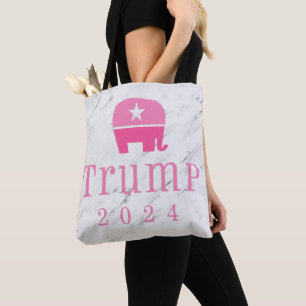 Trump 2020 Cute Pink Elephant Tote Bag