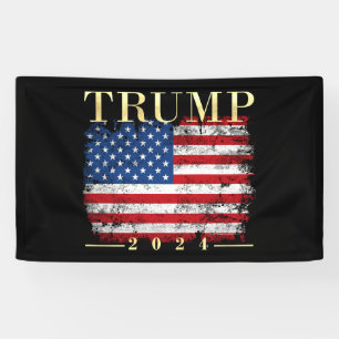 Trump 2020 Elegant Gold Vintage Flag Banner