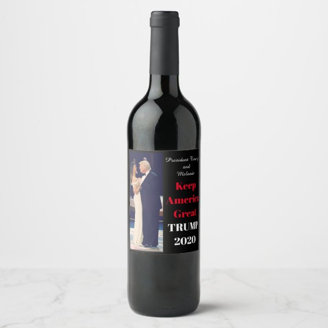 Trump 2020 - Keep America Great Again Wine Label (Front)