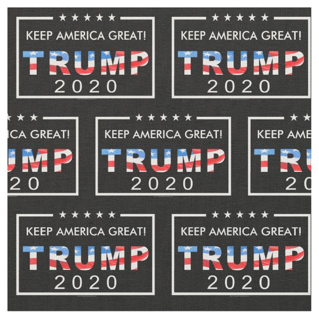 Trump 2020 Keep America Great Pattern Fabric (Close Up)