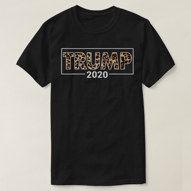 Trump 2020 Leopard Pattern  T-Shirt (Design Front)