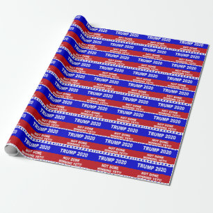 Trump 2020 not done winning yet red, white & blue wrapping paper