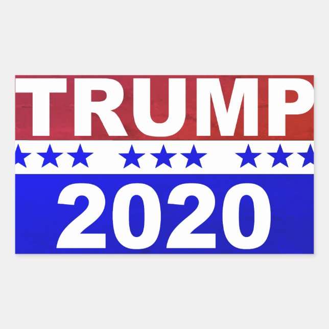 Trump 2020 rectangular sticker (Front)