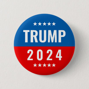 Trump 2020 Red and Blue w/Stars 6 Cm Round Badge