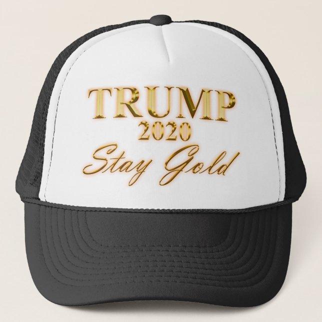 TRUMP 2020 - Stay Gold Trucker Hat (Front)