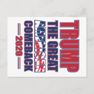 Trump 2020 The Great American Comeback Postcard