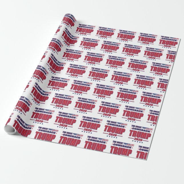 Trump 2020 The Great American Comeback Wrapping Paper (Unrolled)