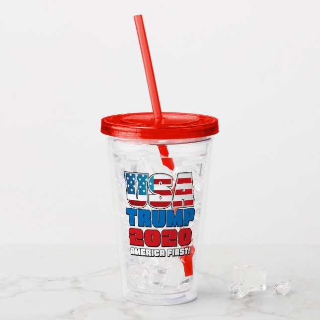 Trump 2020 USA Acrylic Tumbler (Front Ice)