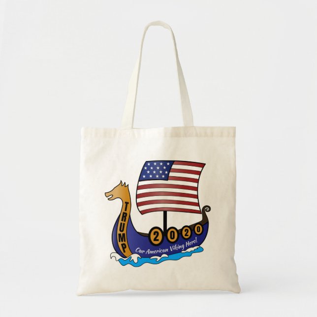 Trump 2020 Viking Ship Logo Tote Bag (Front)