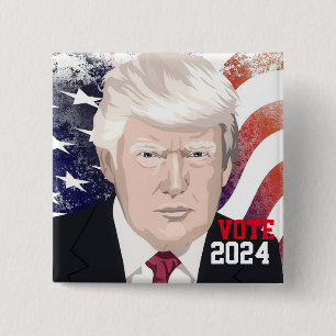 Trump 2024 15 cm square badge