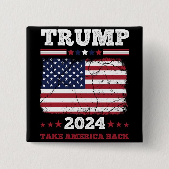 Trump 2024 15 cm square badge (Front)