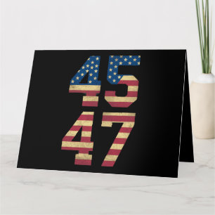 Trump 2024 45 47 Vintage American Flag Retro 4547 Card