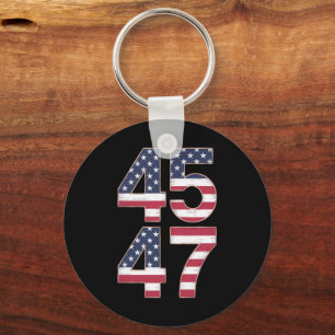 Trump 2024 45 47 Vintage Key Ring