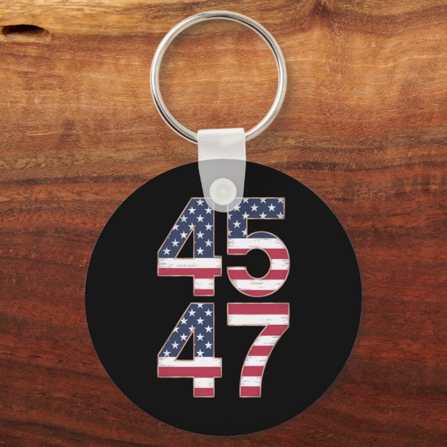Trump 2024 45 47 Vintage Key Ring (Front)