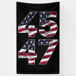 Trump 2024 45 47 Vintage USA Banner