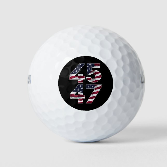 Trump 2024 45 47 Vintage USA Golf Balls (Front)