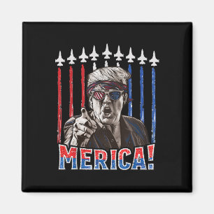 Trump 2024 4th Of July Patriotic American Flag Mer Magnet