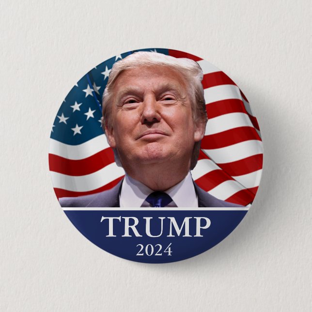 Trump 2024 6 cm round badge (Front)
