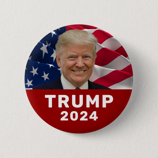 Trump 2024  6 cm round badge (Front)