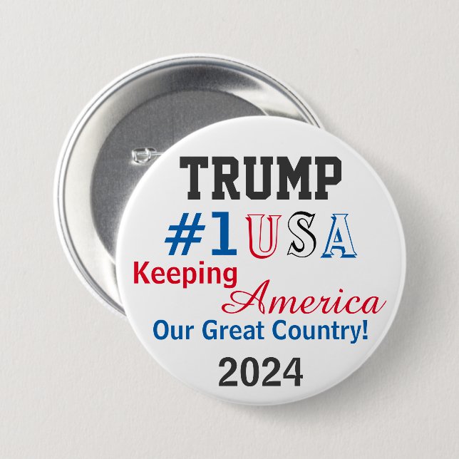 Trump 2024 7.5 cm round badge (Front & Back)