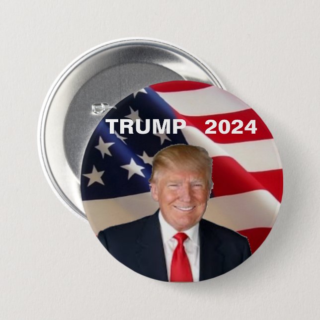 Trump 2024 7.5 cm round badge (Front & Back)