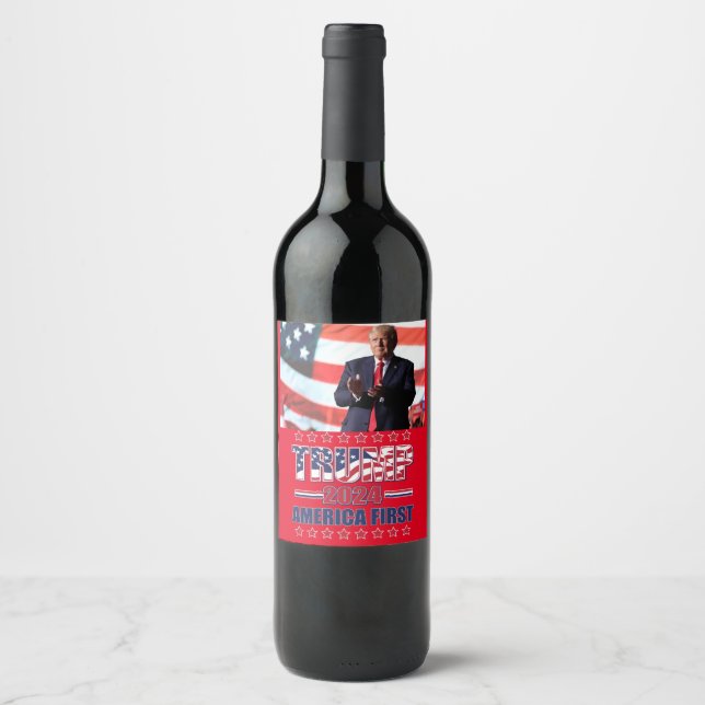 Trump 2024 America First Wine Label (Front)