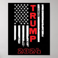 Trump 2024 American Flag Adult Short Sleeve Shirt