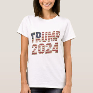 Trump 2024 American Flag Adult Short T-Shirt