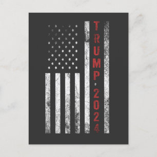 Trump 2024 American Flag Distressed Vintage  Gift Invitation Postcard