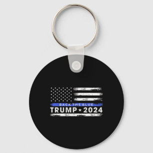 Trump 2024 Back The Blue Thin Blue Line American F Key Ring